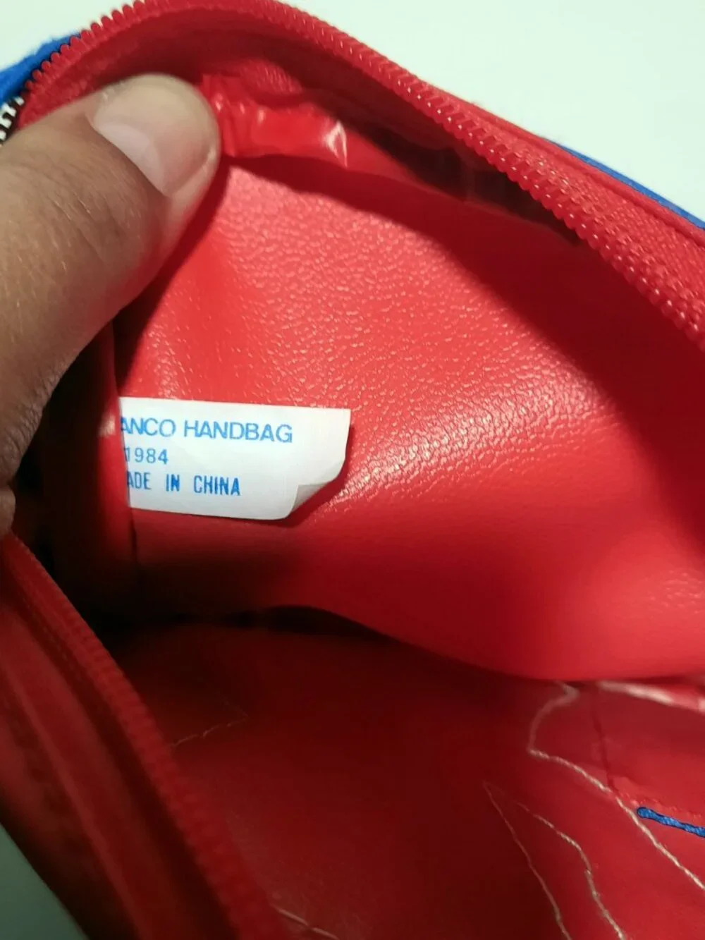 Vintage 1984 Lanco Bear Necessities Kids Shoulder Bag Purse Crayons Red Blue